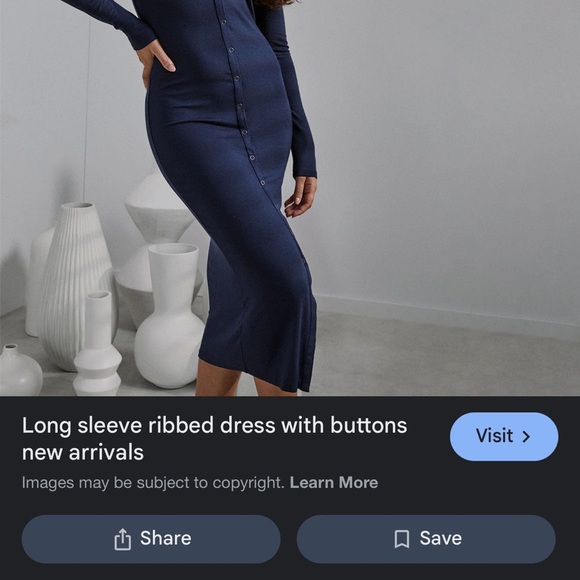 Soft Modal Rib Snap Front Long Sleeve Dress - Picture 2 of 8